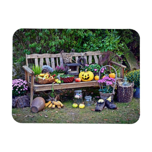 Ímã Ação de graças no Park Bench (Horizontal)