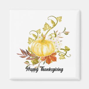 Imã Ação de Graças Pumpkin Square Magnet