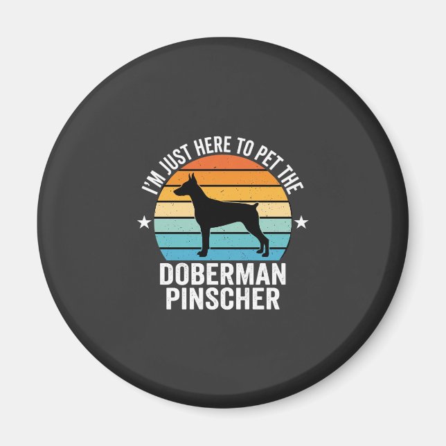 Imã Acaricie o Doberman Pinscher Retro (Frente)