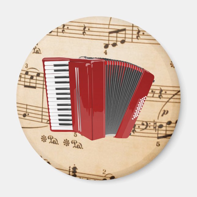 Imã Accordion Music, design popular (Frente)