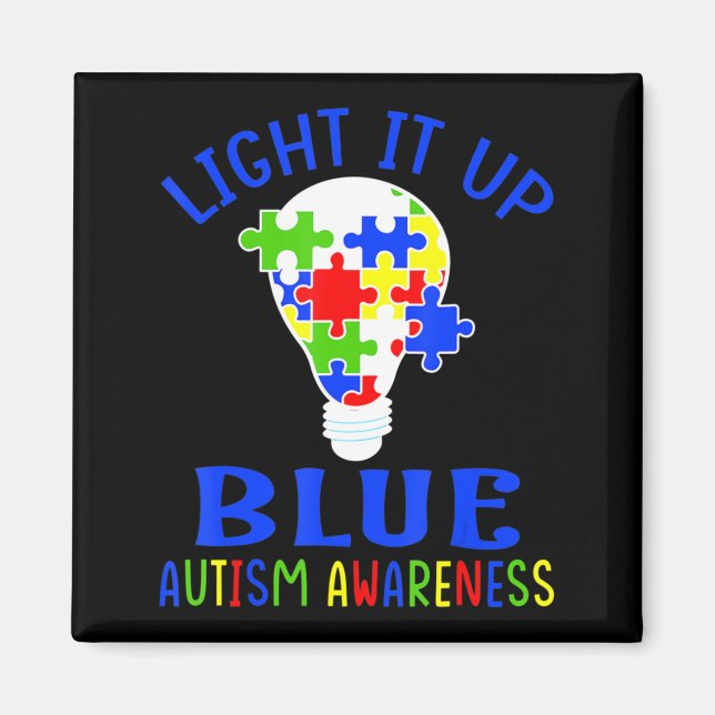 Imã Acenda-O Quebra-cabeça de Consciência do Autismo A (Frente)