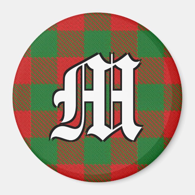 Imã Acentos Xadrez do Clan Moncreiffe Tartan (Frente)