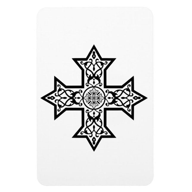 Ímã Acessório de Arte Religiosa Clássica Cruz Copta (Vertical)