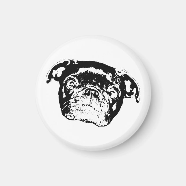 Imã Aconchegante Pug Enfeite para Casa (Frente)