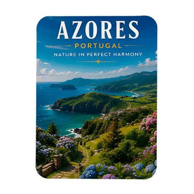 Ímã 🌿 Açores Portugal Paraíso Insular 🌊 (Vertical)