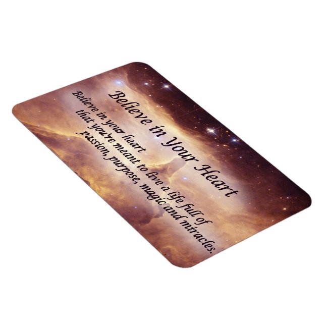 Ímã Acredite em seu coração, inspirador (Lado Direito)