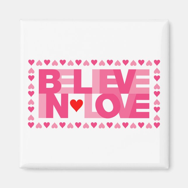 Imã Acredite no amor (rosa) (Frente)