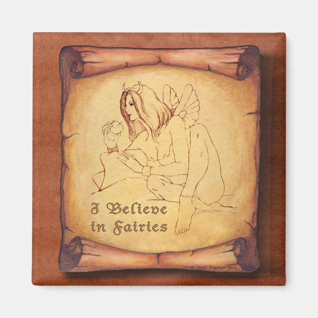 Imã Acredito em Fairies Sketch (Frente)