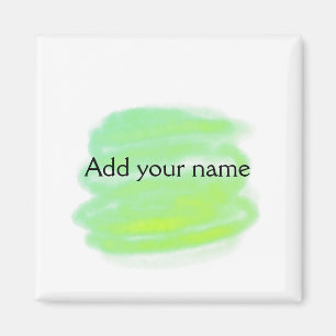 Imã Acrilico minimalista verde amarelo adicione seu no