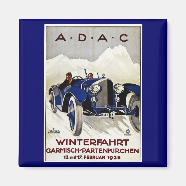 Imã ADAC Vintage Automobile Advertisement 1925 (Frente)