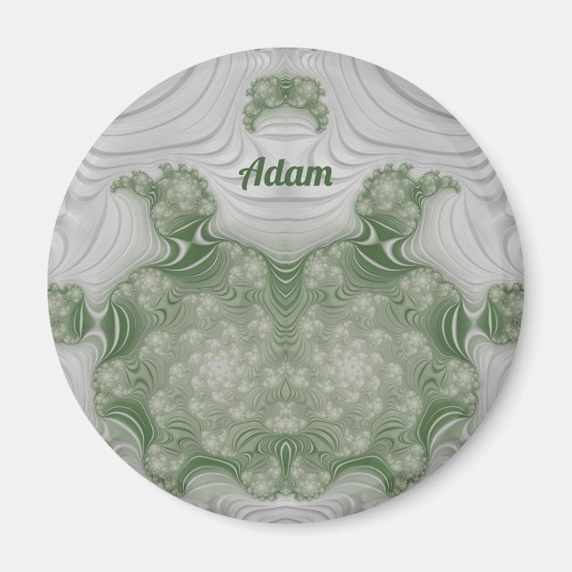 Imã ADAM ~ Branco e Verde ~ Design Magnet impressionan (Frente)