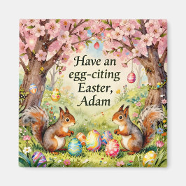 Imã ADAM ~ Squirrels collecting Easter Eggs ~ Magnet