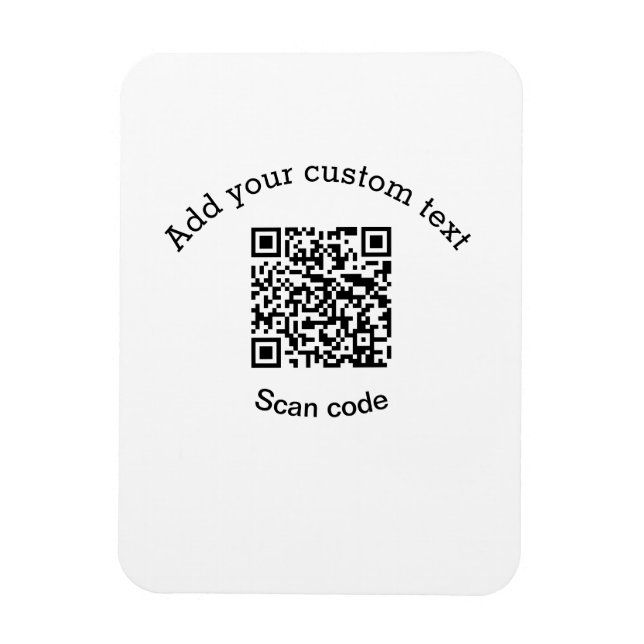 Ímã Add your custom text scan QR code business  (Vertical)