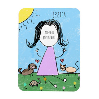 Ímã Add your own image | Cute Stick Figure