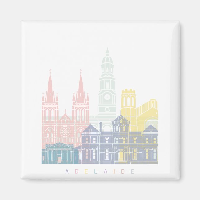 IMÃ ADELAIDE SKYLINE POSTER PASTEL (Frente)