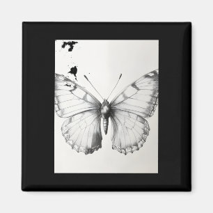 Imã Adesivo de desenho realista de borboleta-monarca a