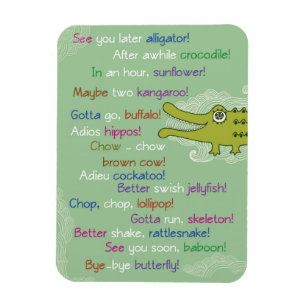 Ímã Adeus e boa sorte do Grupo Alligator