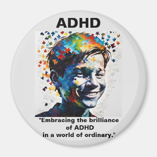 Imã ADHD Vivendo o brilho do adesivo ADHD
