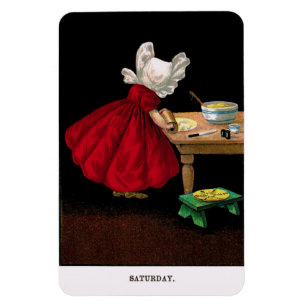 Ímã adiantado de 1900's sábado Sunbonnet Sue