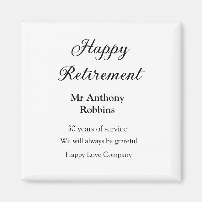 Imã Adição de aposentadoria feliz anos de serviço apos (Frente)