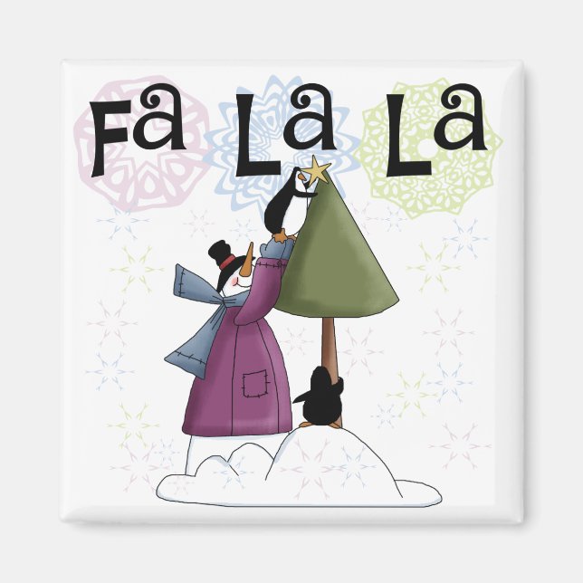 Imã Adicionando Camisetas e presentes de Natal nas est (Frente)