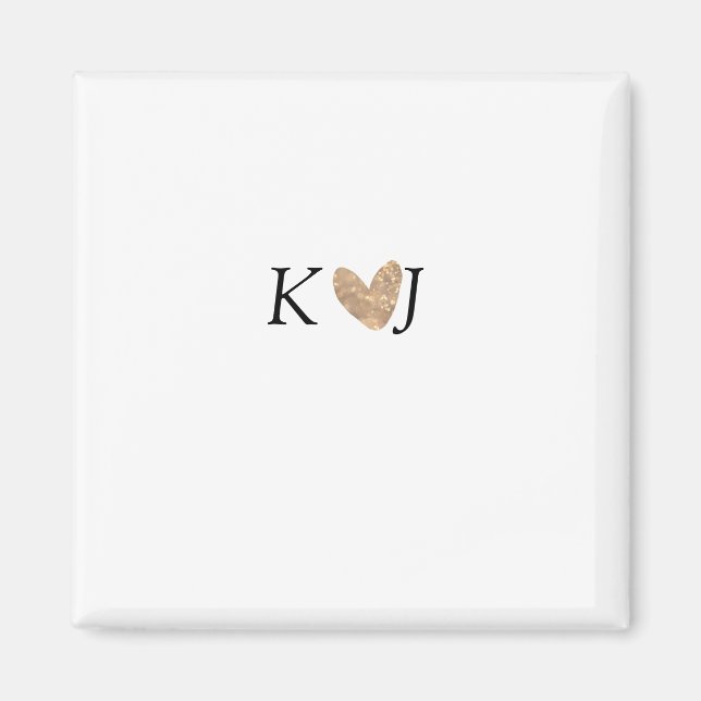 Imã Adicionar a letra do nome do casal dourado do casa (Frente)