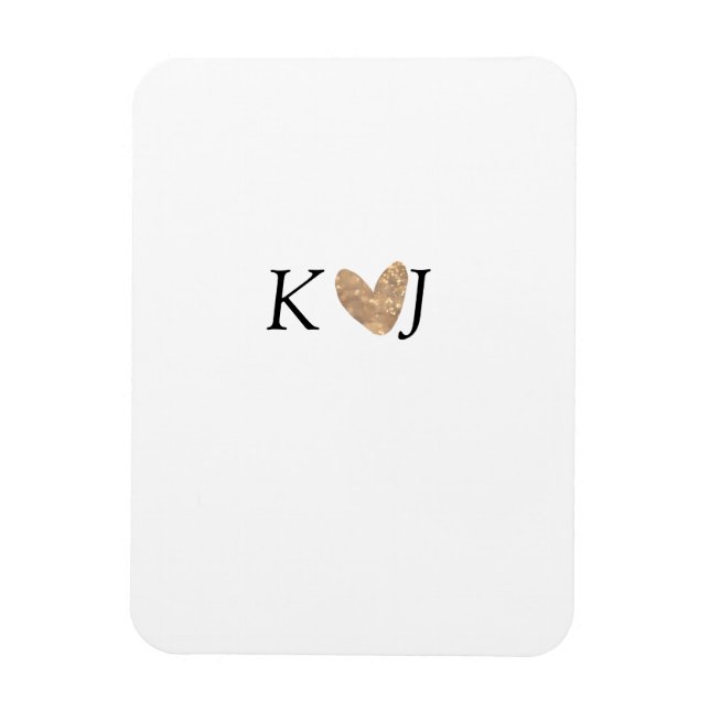 Ímã Adicionar a letra do nome do casal dourado do casa (Vertical)