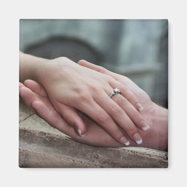 Imã Adicionar Foto Salvar a Data do Magnet do Noivado  (Frente)