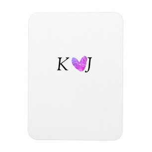 Ímã Adicionar letra de nome do casal à luz do coração 