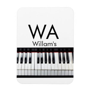 Ímã Adicionar letra inicial monograma nome texto piano