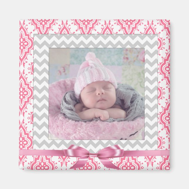 Imã Adicione a foto do seu bebê a este ímã (Frente)