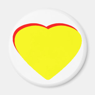 Imã Adicione As Letras Aqui Coração Vermelho Amarelo O