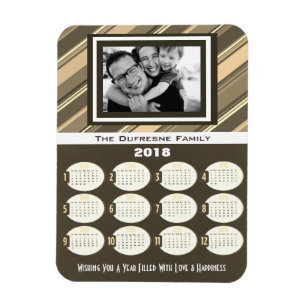 Ímã Adicione seu beige do Calendário de Foto 2018