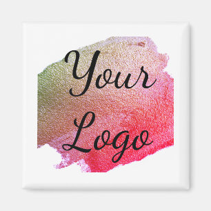 Imã adicione seu logotipo site rosa verde dourado simp