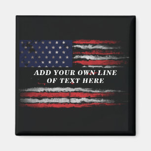 Imã Adicione seu próprio texto no sinalizador america