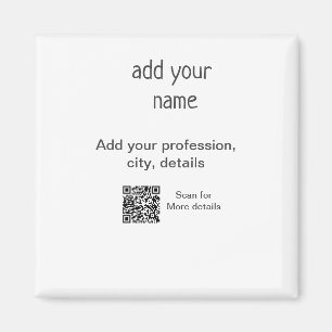 Imã Adicione seu texto nome título QR simples minimali
