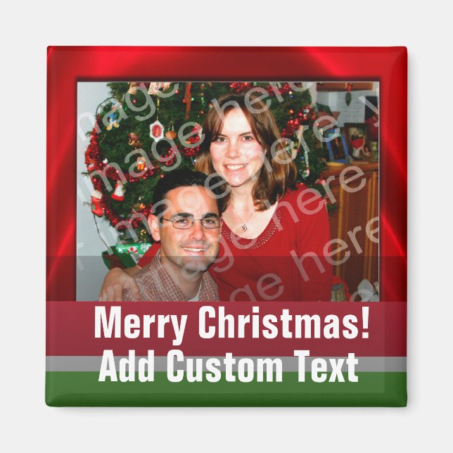 Imã Adicione Seus Próprios Imagens de Feriado Personal (Frente)