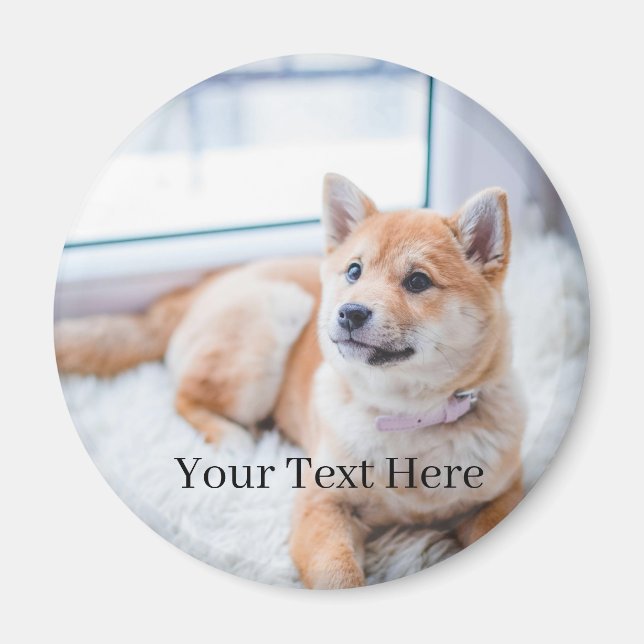 Imã Adicione sua foto e texto personalizado (Frente)