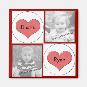 Imã Adicione sua informação, ímã vermelho da foto 