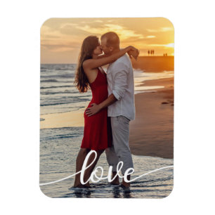 Ímã Adicione Sua Própria Foto de Amor Romântico