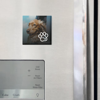 Imã Adicione Sua Própria Foto de Cachorro Pets Monogra