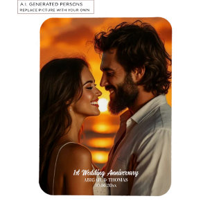 Ímã Adicione sua própria foto de casal de aniversário