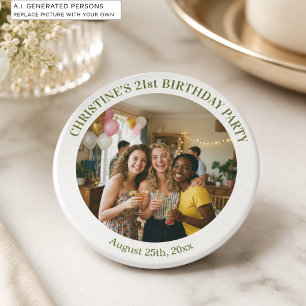 Imã Adicione Sua Própria Foto Favor Chic Aniversário d