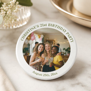 Imã Adicione Sua Própria Foto Favor Chic Aniversário d