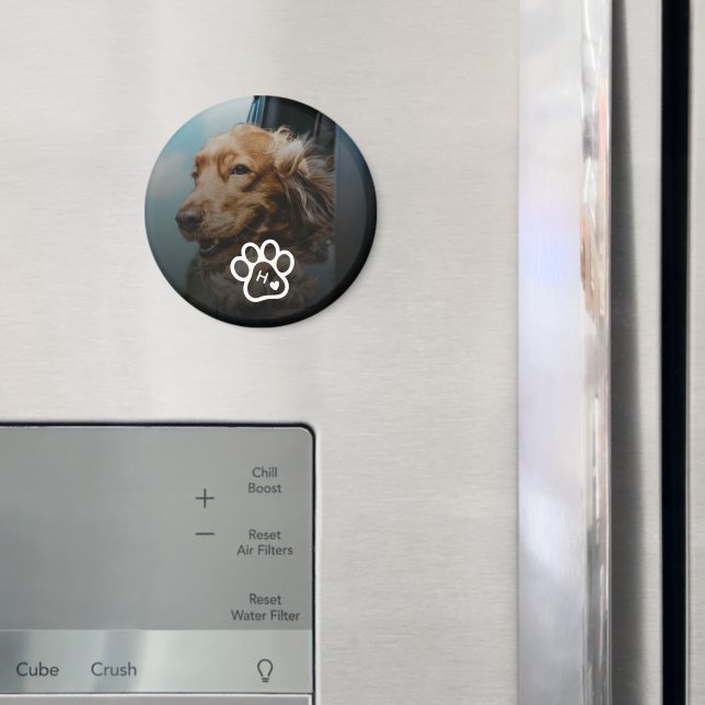 Imã Adicione Sua Própria Foto Monograma de Cachorros A (In Situ (Fridge))
