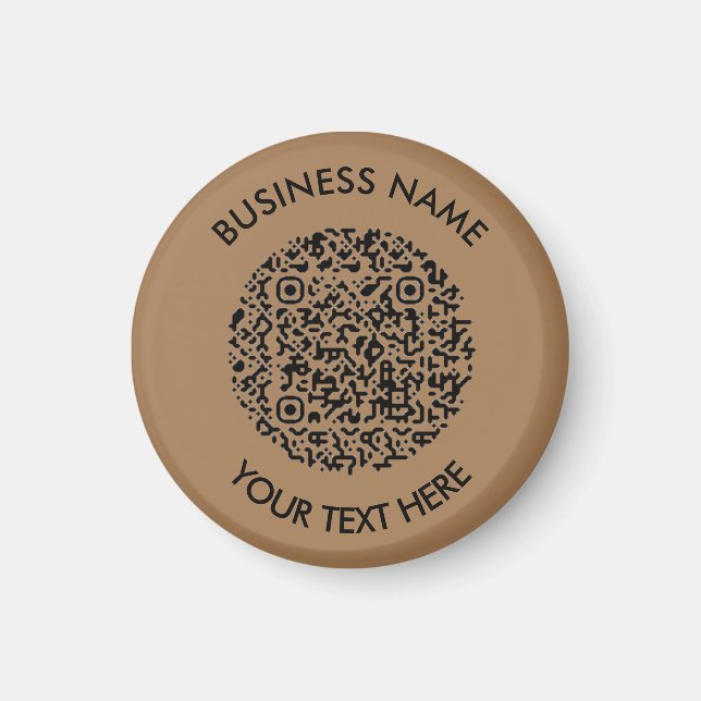 Imã Adicione sua própria varredura de código QR redond (Frente)