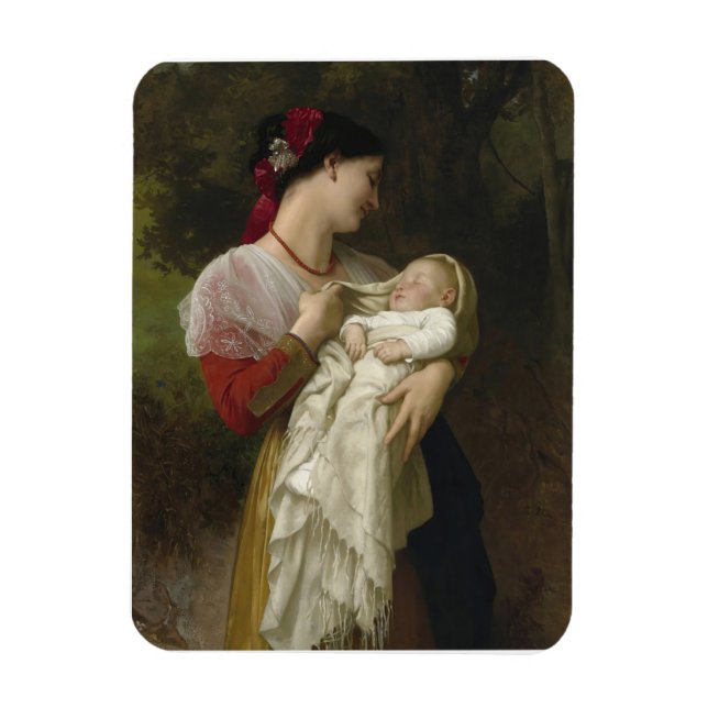 Ímã Admiração materna por William Bouguereau (Vertical)