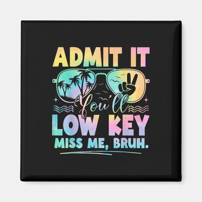 Imã Admita-O, Menina Mim Bruh Tie Dye Beach (Frente)