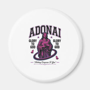 Imã Adonai Glória a Deus Desenho Vetorial Cristão Vint