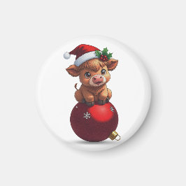 Imã adorable baby highland cow sitting